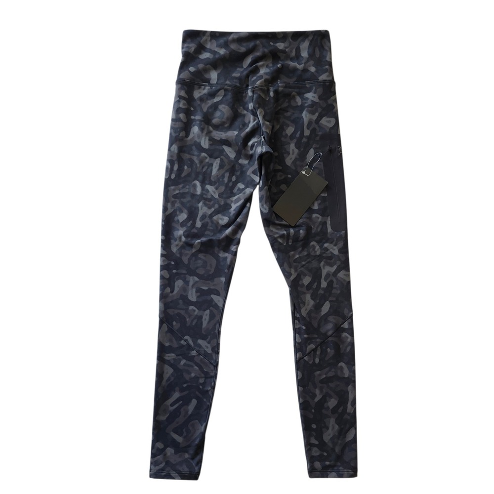 NWT Arc'teryx Rho Bottom W Black Grotto camo Thermal Leggings Pants Womens Small - Picture 3 of 5